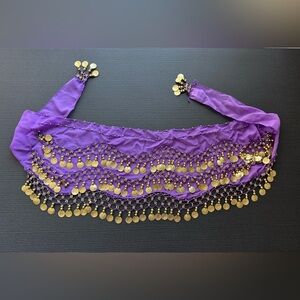 Purple and Gold Belly Dance Scarf